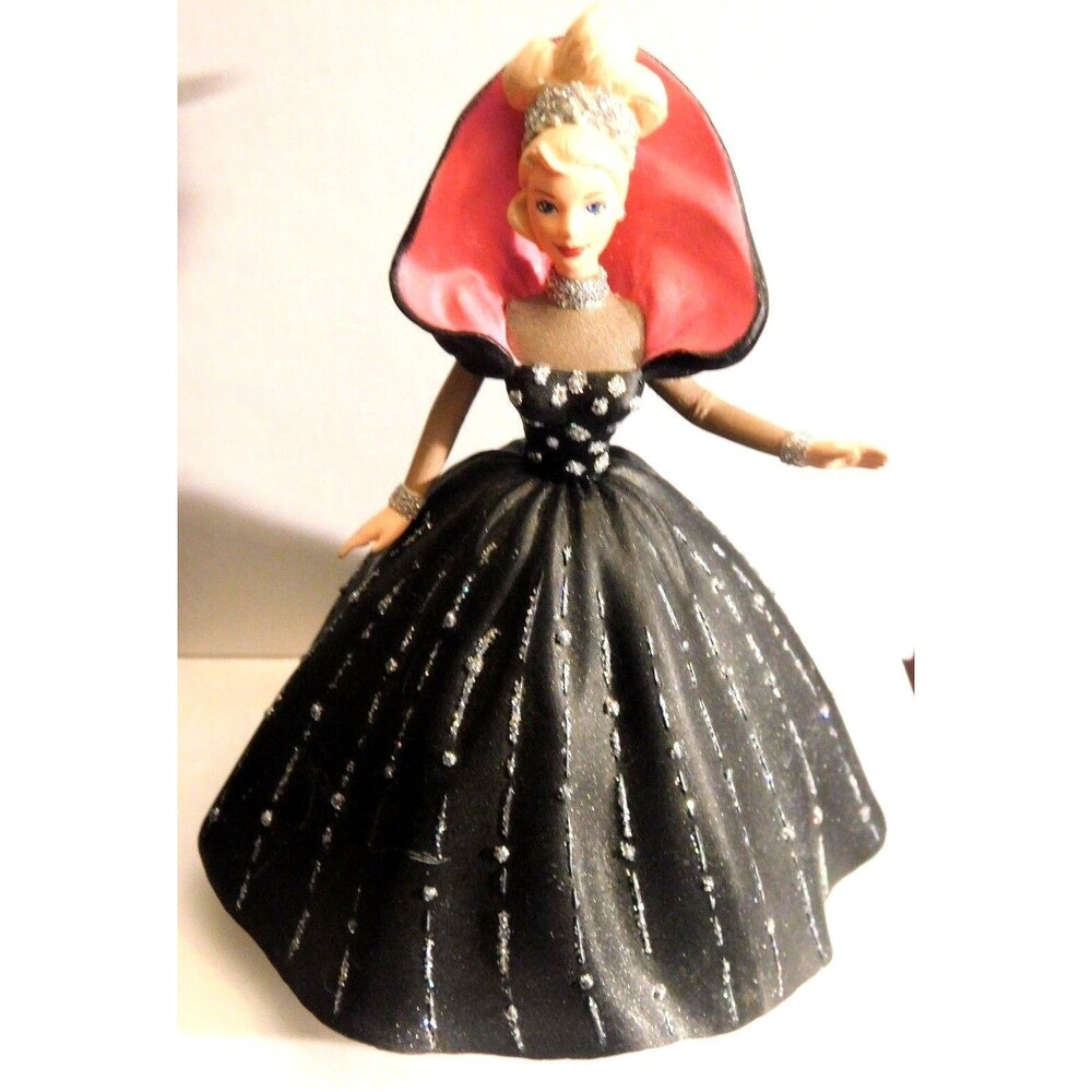 Barbie 1998 Hallmark Keepsake Ornament Holiday Barbie Black Dress